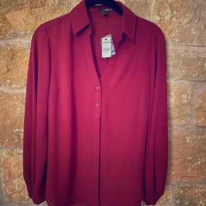 Express XS Burgundy blouse